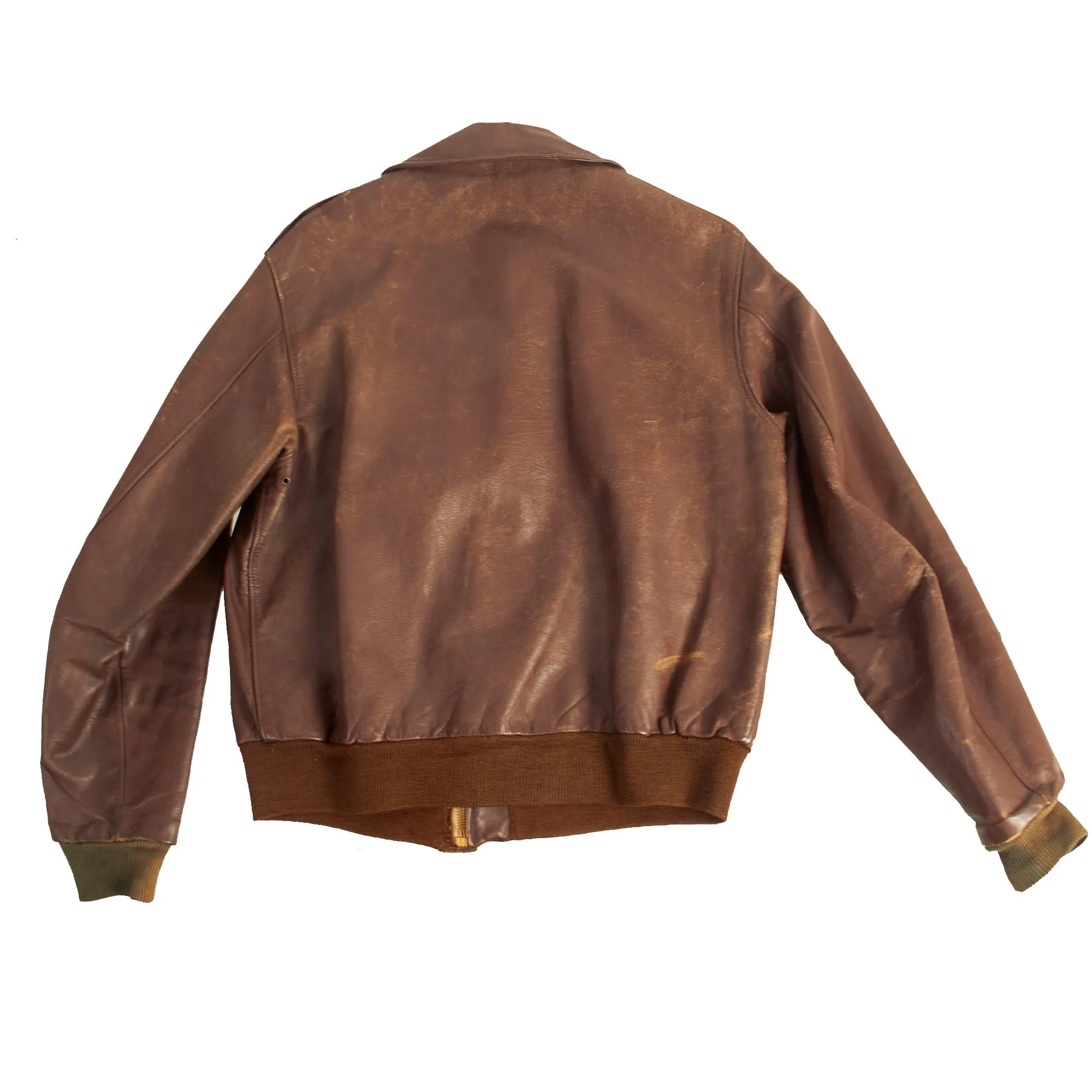 Original U.S. WWII 7th Air Force A-2 Leather Flight Jacket - 819th Bomb Squadron, 30th Bomb Group - Named To E. C. Jackson