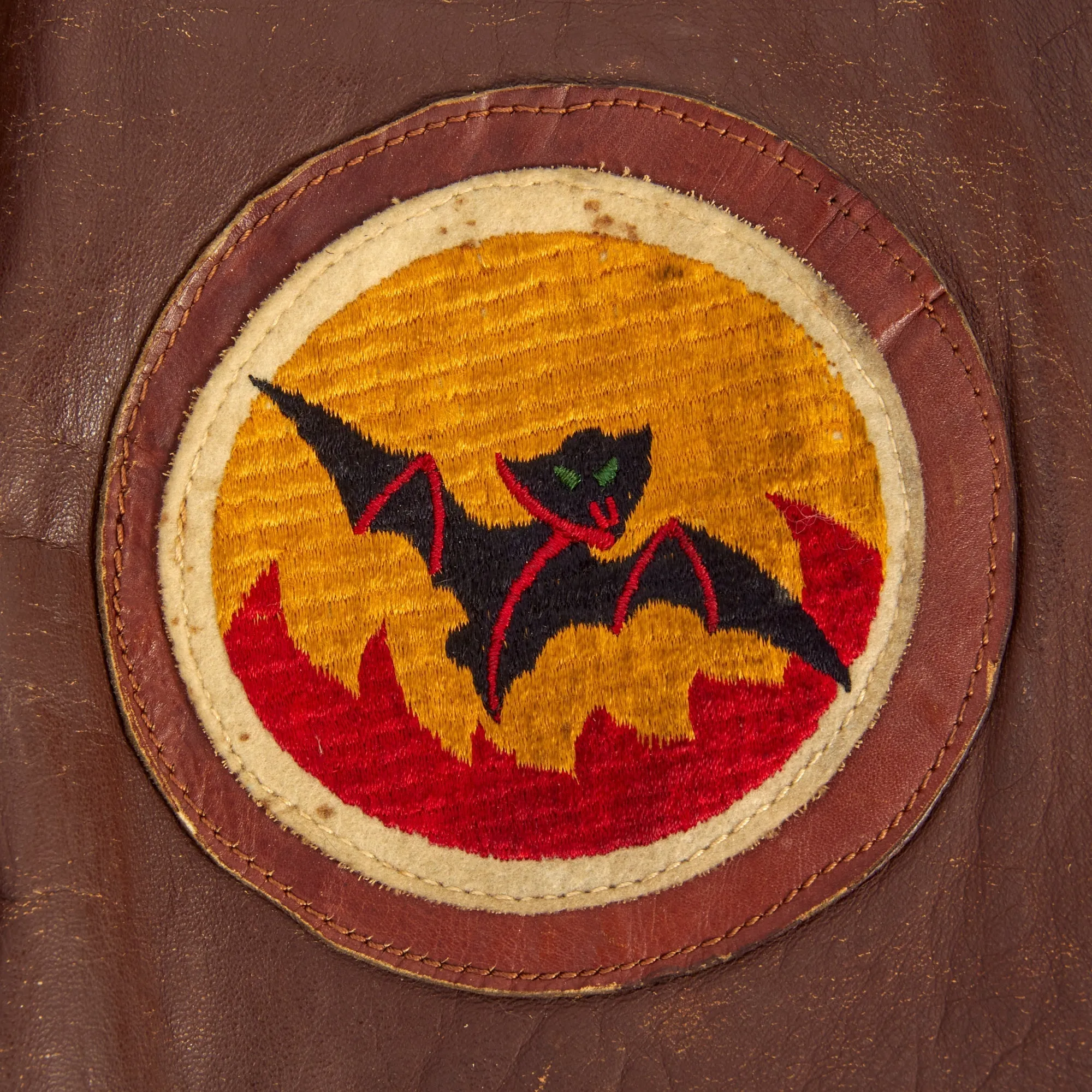 Original U.S. WWII 7th Air Force A-2 Leather Flight Jacket - 819th Bomb Squadron, 30th Bomb Group - Named To E. C. Jackson