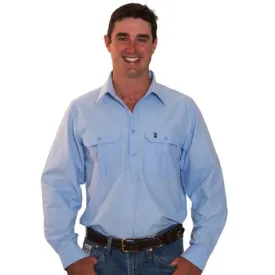 Oxford Blue Half Button - Light Weight