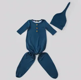 Oxford Blue Knotted Gown w/cap