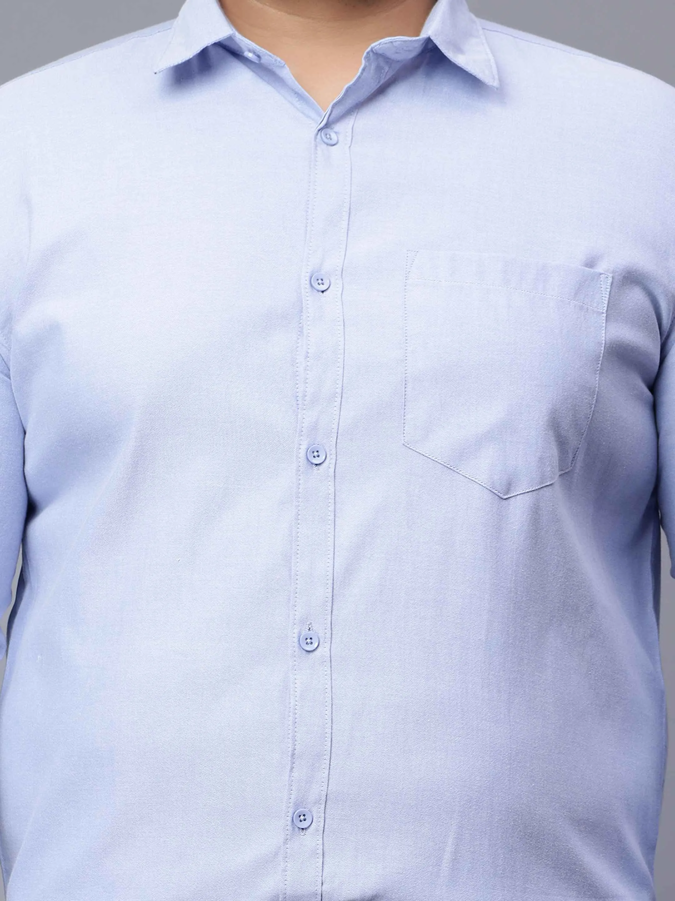 Oxford Cotton Blue Premium Plus Size Shirt
