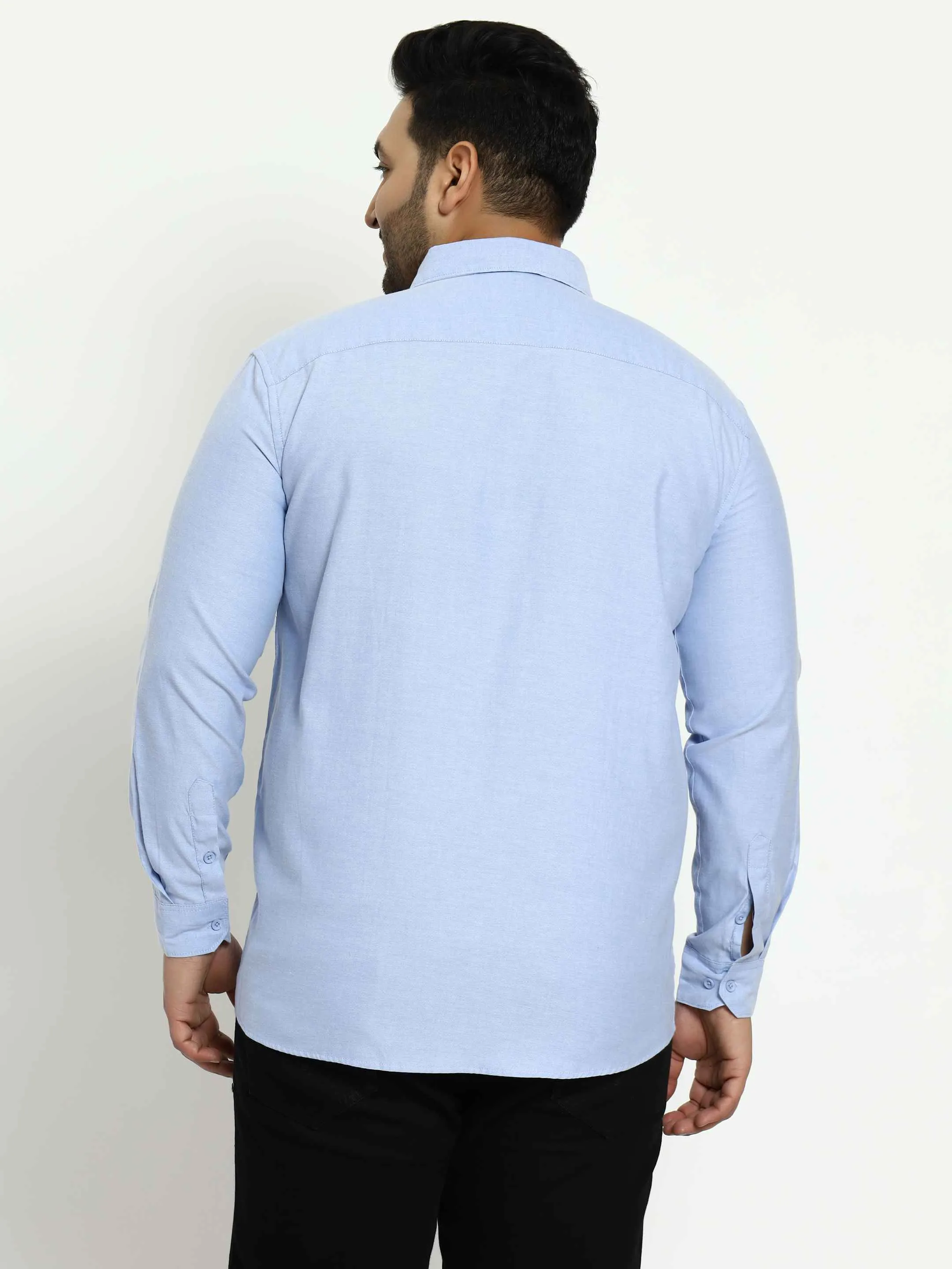 Oxford Cotton Blue Premium Plus Size Shirt