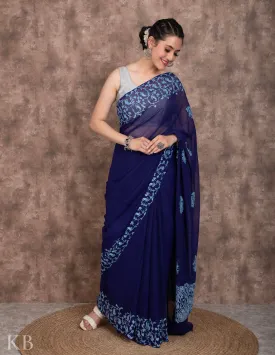 Parsi Badam Aari Embroidered Georgette Saree