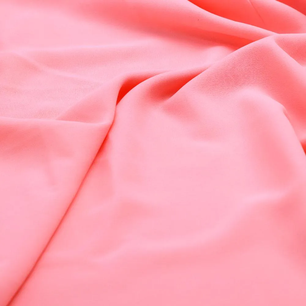 Peach Plain Georgette Solid Fabric