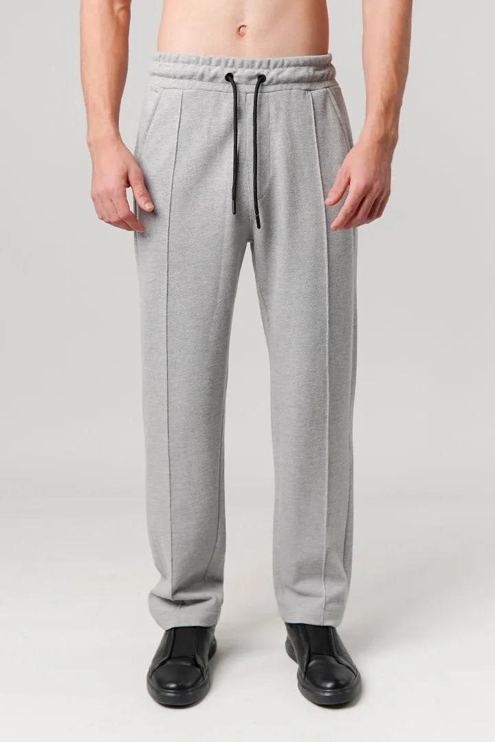 Pintex Jogger Pants - Heather Grey