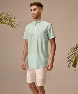 Powder Blue Popover Shirt