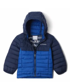 POWDER LITE KIDS HOODED JACKET (AGES 4-10) - MOUNTAIN BLUE/COLLEGIATE NAVY