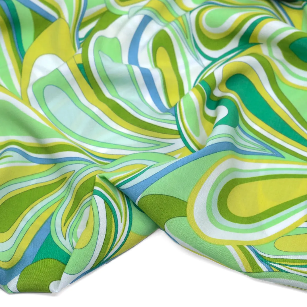 Psychedelia Viscose Poplin - Key Lime