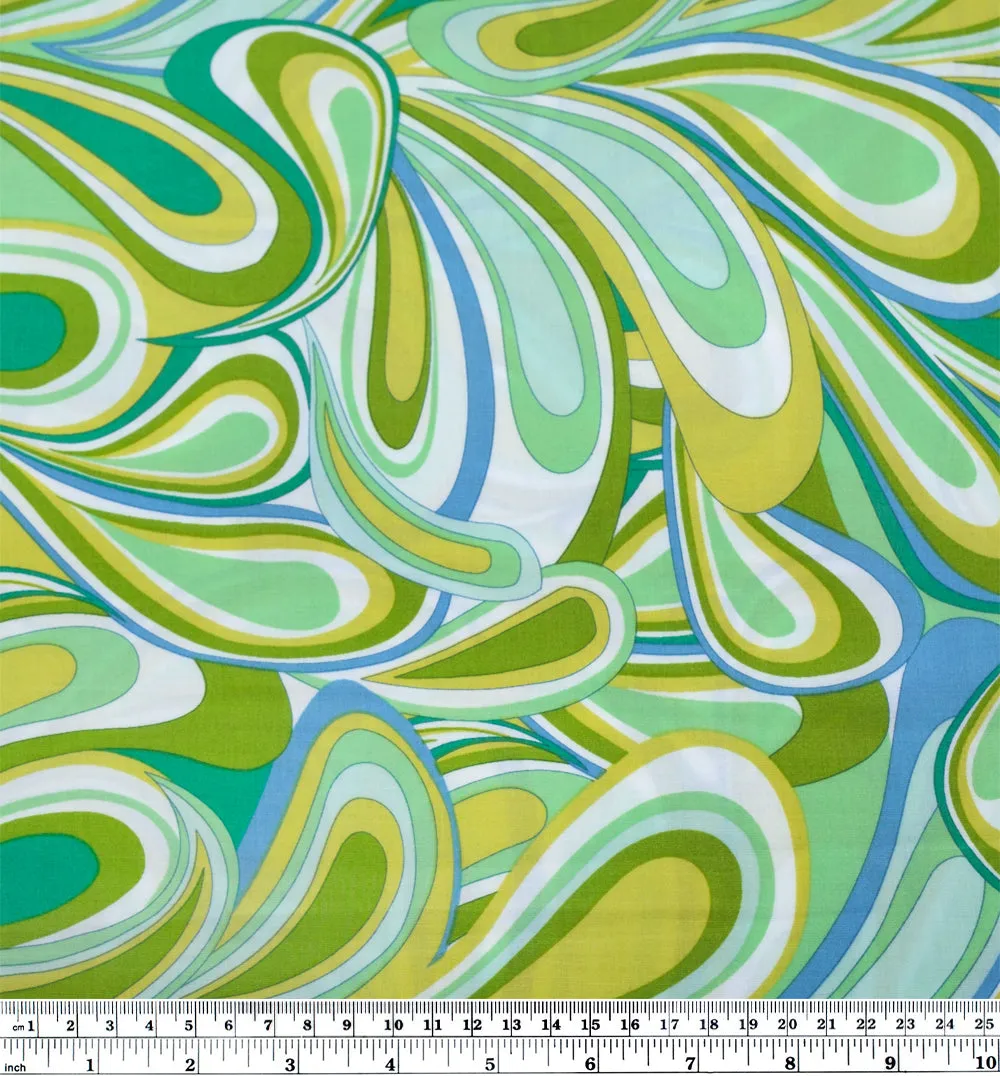 Psychedelia Viscose Poplin - Key Lime
