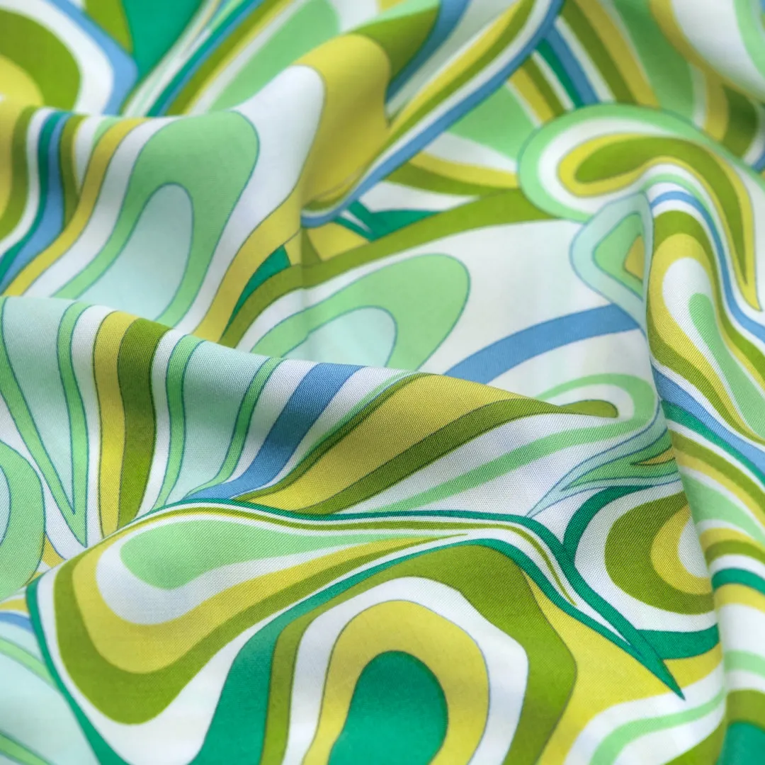 Psychedelia Viscose Poplin - Key Lime