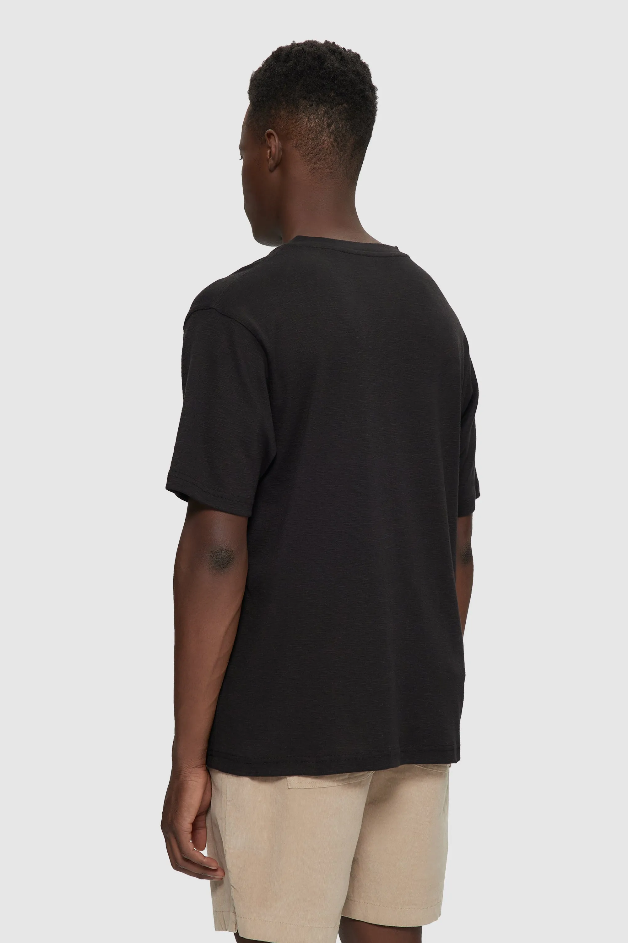Short Sleeve Henley - Black