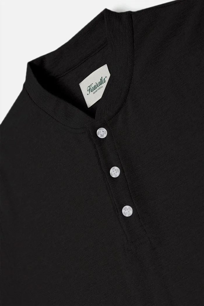Short Sleeve Henley - Black