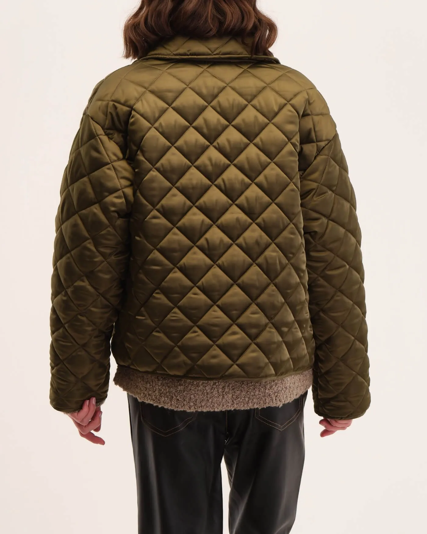 Snap Front Quilted Padded Jacket