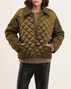 Snap Front Quilted Padded Jacket