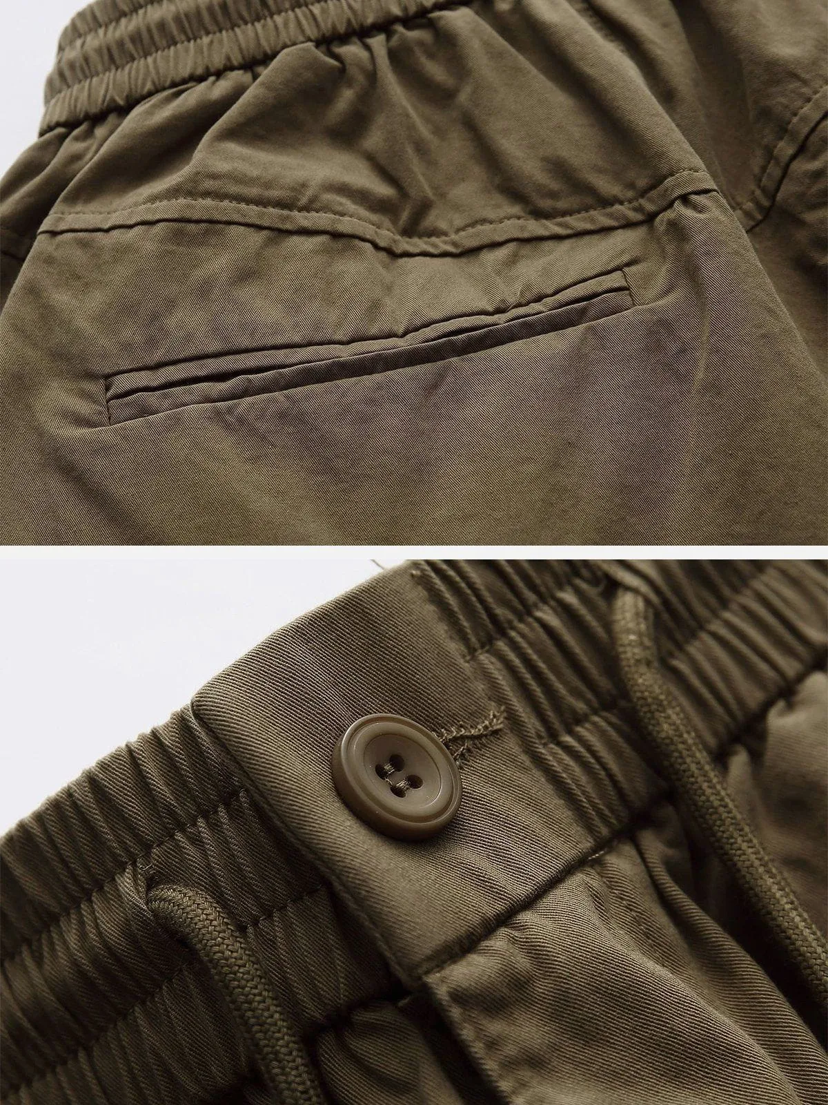 Solid Fold Drawstring Pants