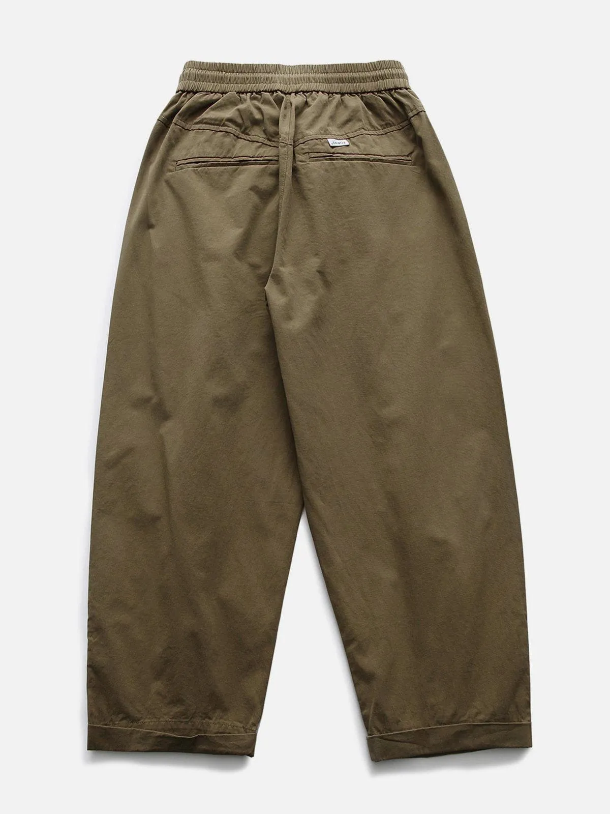Solid Fold Drawstring Pants