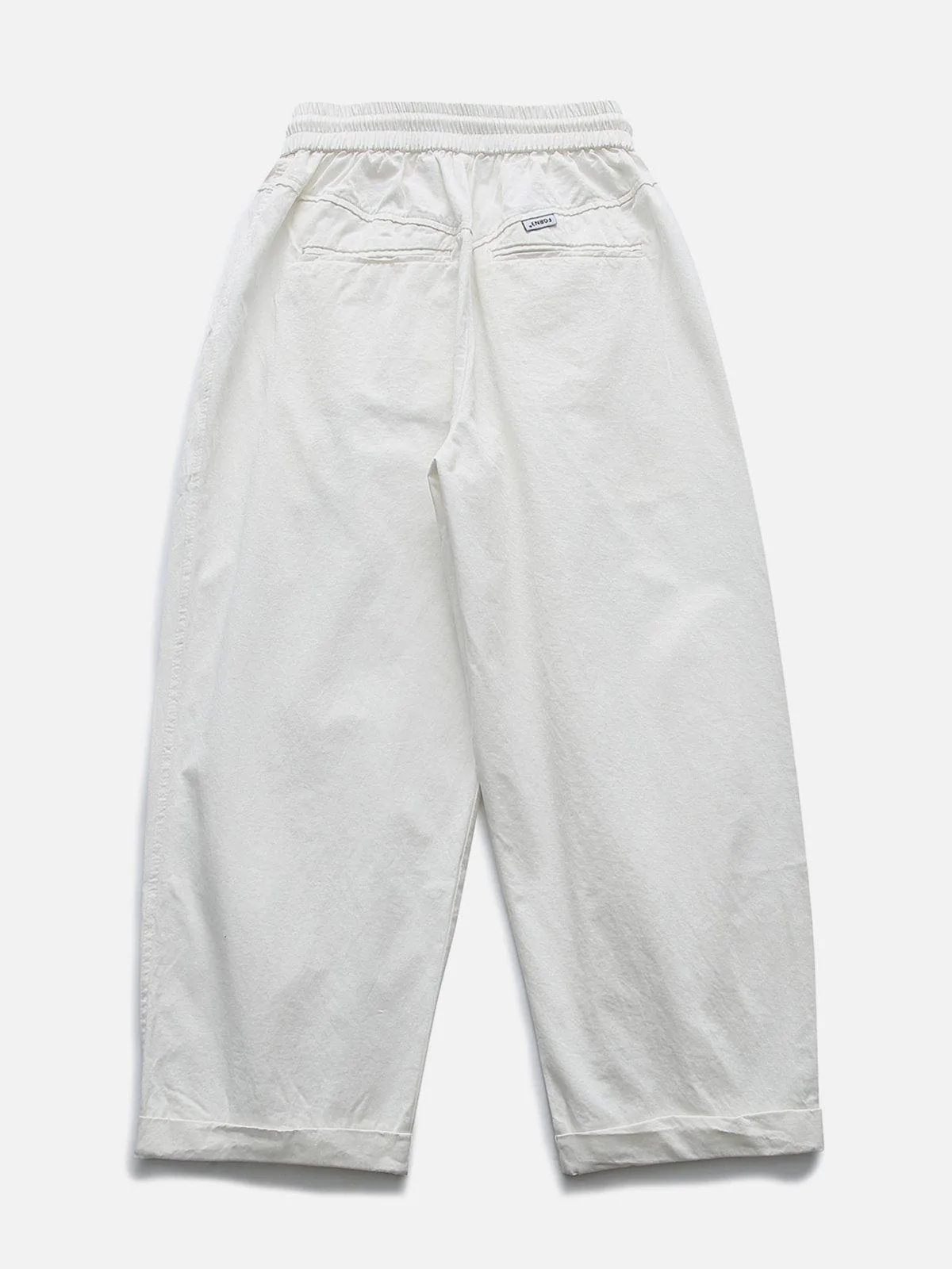 Solid Fold Drawstring Pants