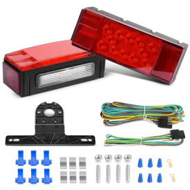 Submersible Low Profile Rectangular LED Trailer Light Kit (Pair)