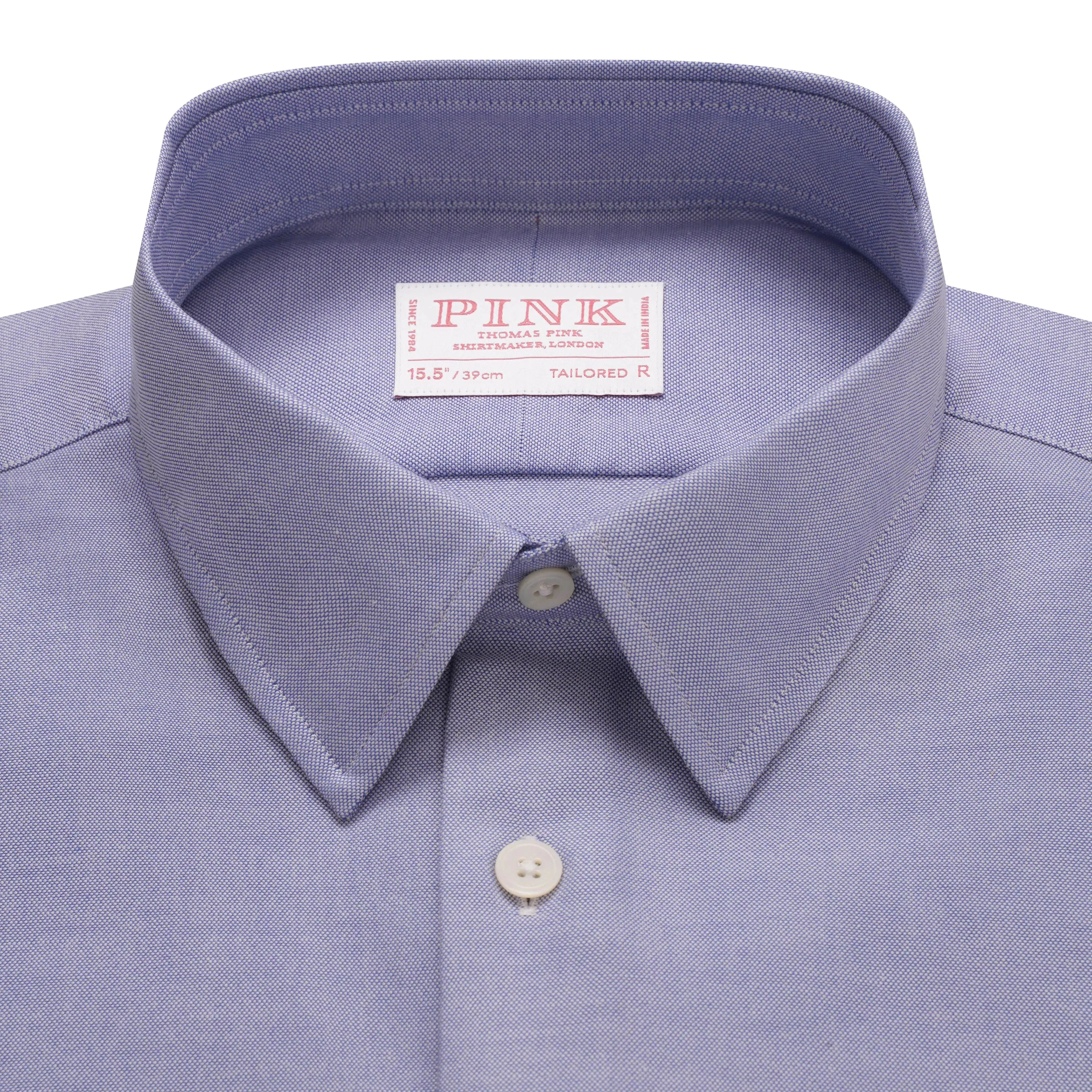 Thomas Pink Tailored Fit Formal Open Weave Oxford Shirt Blue