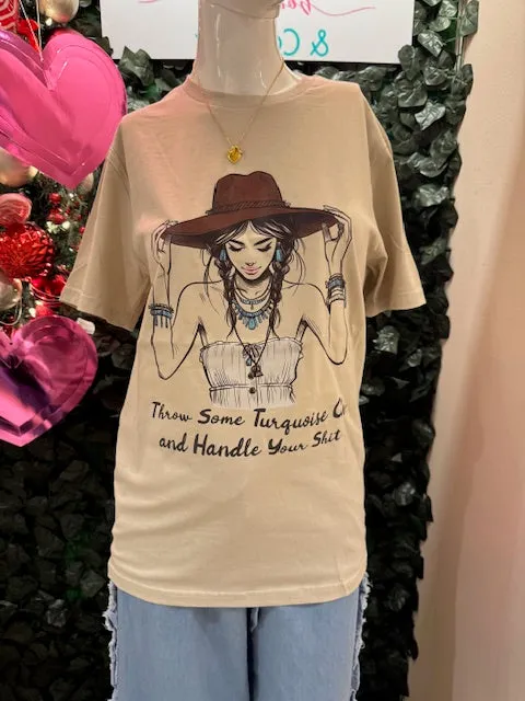 Throw On Some Turquoise Graphic Tee