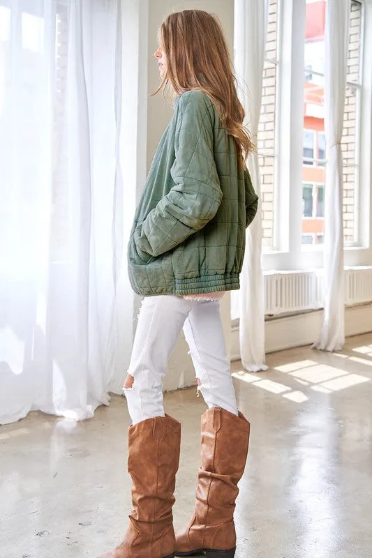 Vintage Washed Soft Quilted Jacket