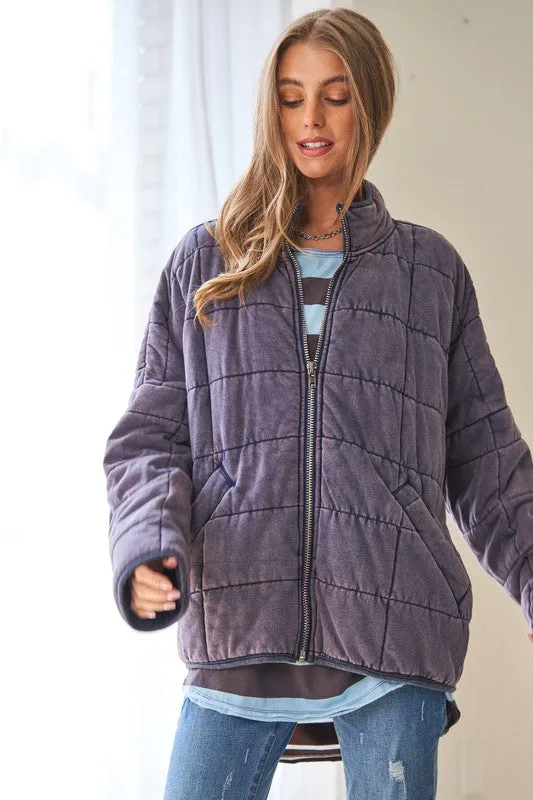 Vintage Washed Soft Quilted Jacket
