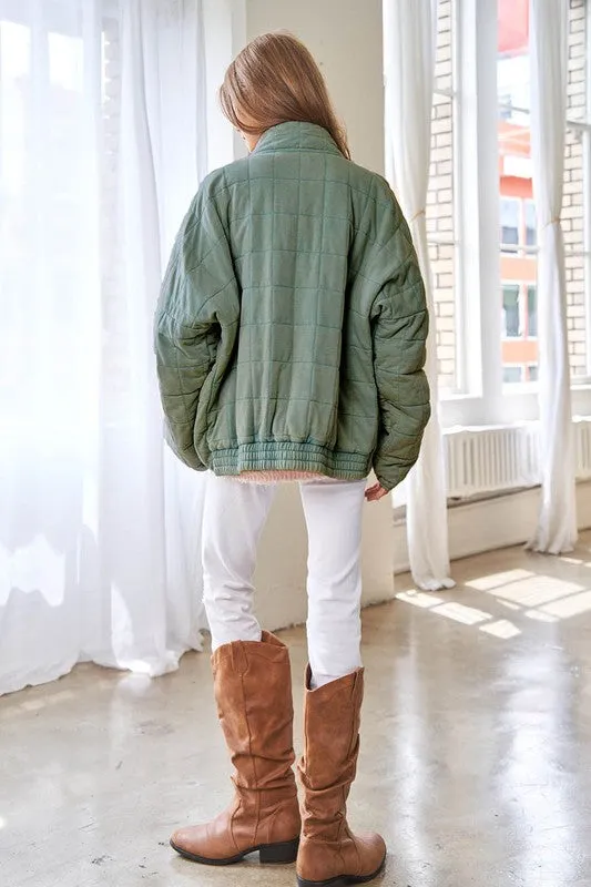 Vintage Washed Soft Quilted Jacket