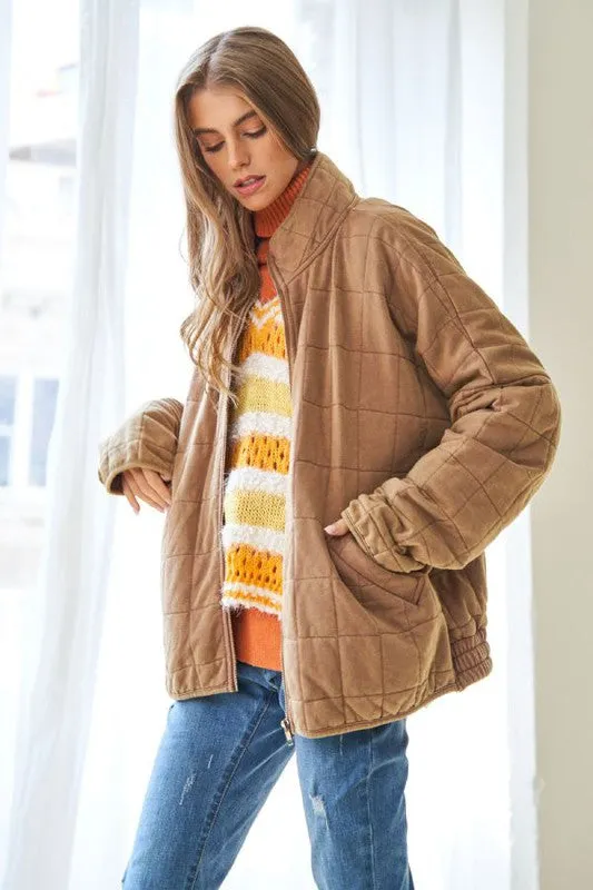 Vintage Washed Soft Quilted Jacket