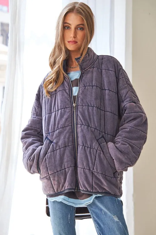 Vintage Washed Soft Quilted Jacket