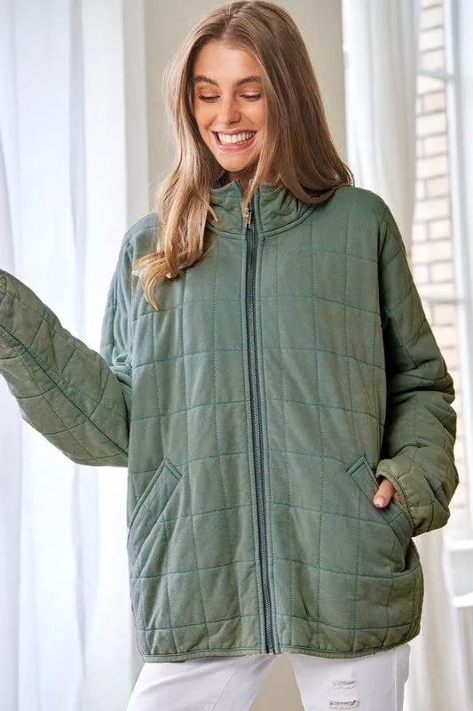 Vintage Washed Soft Quilted Jacket
