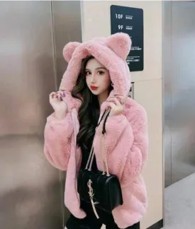 Whitewhale women fashionable winter fleece Hoodie Jacket