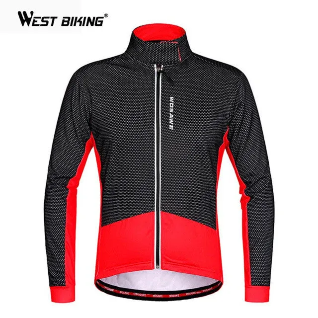 WOSAWE Thermal Cycling Jacket Winter Warm Up Ropa Ciclismo Invierno Bicycle Clothing Windproof Coat Mountain Bike Cycling Jacket