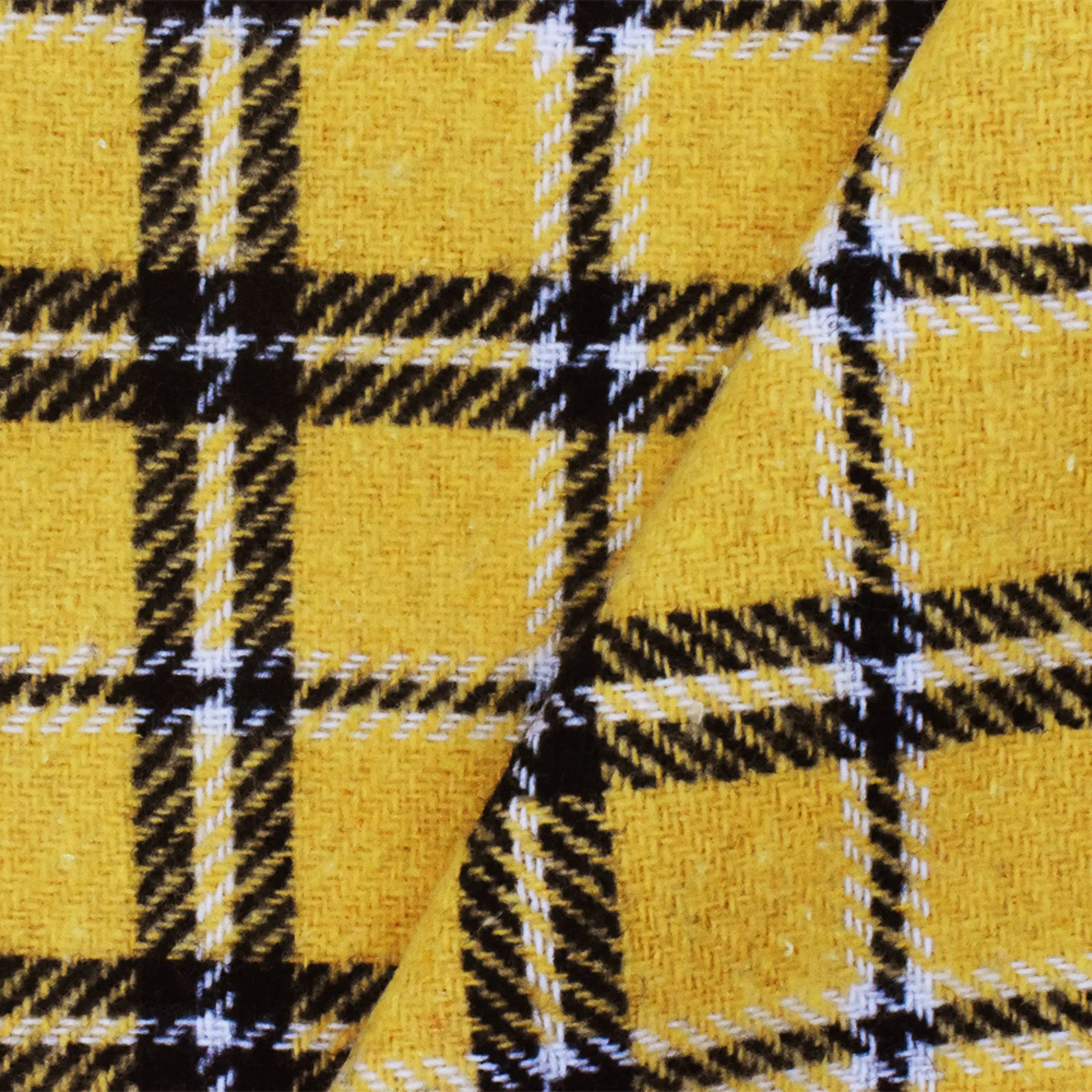 Yellow-Multi Famous Designer Poly Blend Plaid Doubleweave Jacketing Fabric